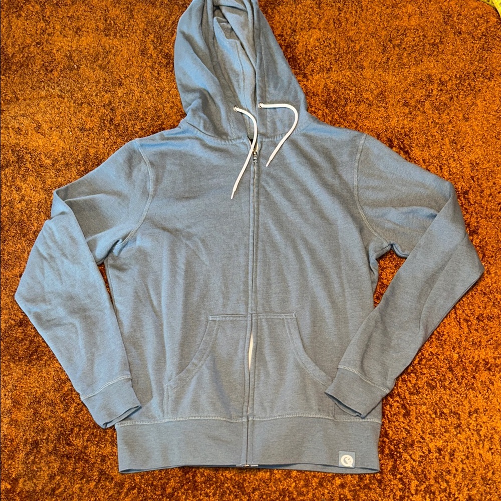 Men’s Lightweight Hooded Zip Shirt Jacket — Blue